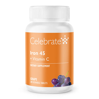 Fer 45 mg + Vitamine C, A mâcher, Grape 