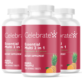 Essential Multi 2 in 1 Multivitamin with Calcium, A mâcher