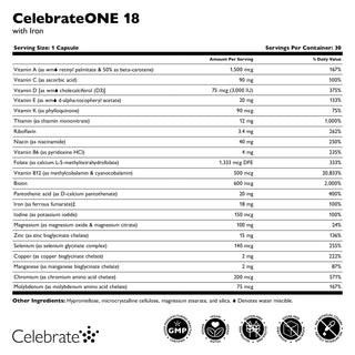 CelebrateONE 18 Multivitamine bariatrique à prendre une fois par jour avec Fer