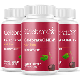 CelebrateONE 45 Multivitamine bariatrique à prendre une fois par jour avec Fer, A mâcher