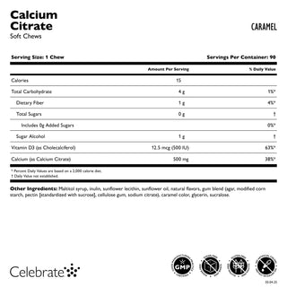 Calcium Citrate, Pâte à mâcher