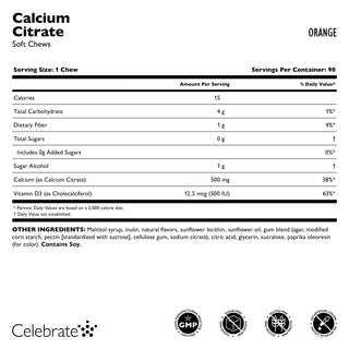 Calcium Citrate, Pâte à mâcher
