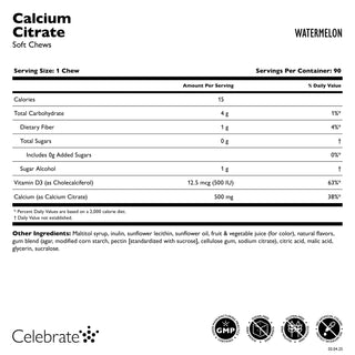 Calcium Citrate, Pâte à mâcher
