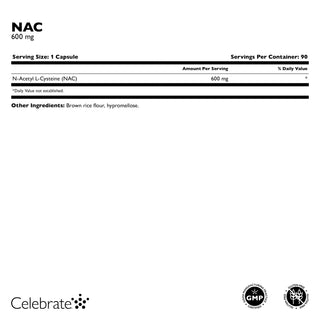 NAC (N-Acétyl Cystéine), 600mg, Capsules