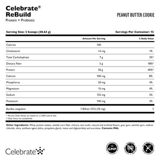 Celebrate® ReBuild Protéine + Probiotique, poudre
