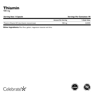 Thiamine Vitamine B1, 100 mg, gélules