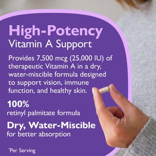 Vitamine A 7.500mcg (25.000 IU), Gélules