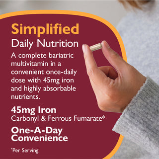 CelebrateONE 45 Multivitamine bariatrique à prendre une fois par jour avec Fer, Capsules