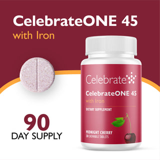 CelebrateONE 45 Multivitamine bariatrique à prendre une fois par jour avec Fer, A mâcher