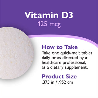 Vitamine D3 125mcg (5.000 UI), Quick-Melt, Orange