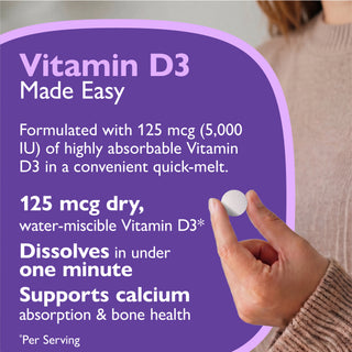 Vitamine D3 125mcg (5.000 UI), Quick-Melt, Orange