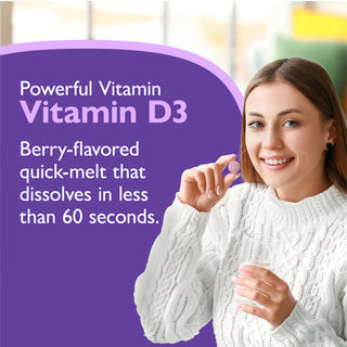Vitamine D3 625mcg (25.000 UI), Quick-Melt, Berry