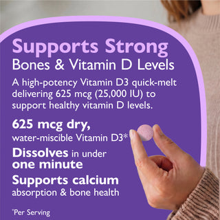 Vitamine D3 625mcg (25.000 UI), Quick-Melt, Berry