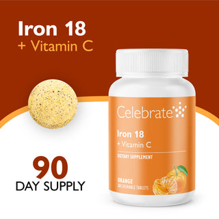 Fer 18 mg + Vitamine C, A mâcher, Orange 