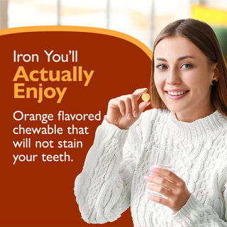 Fer 18 mg + Vitamine C, A mâcher, Orange 