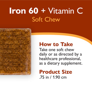 Fer 60 mg + Vitamine C, Pâte à mâcher, Twisted Citrus