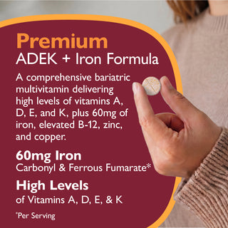 Vitamine Multi-ADEK avec 60mg Fer, A mâcher, Grape