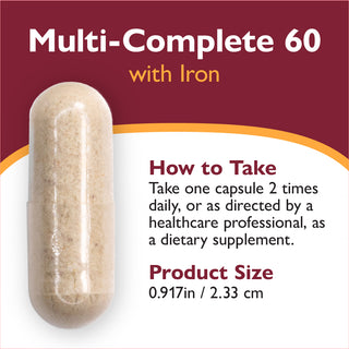 Multi-Complete 60 Multivitamine bariatrique avec Fer, Capsules