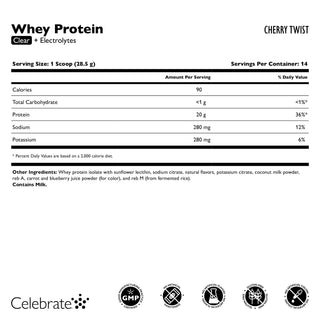 Celebrate Whey Protéine Clair + Électrolytes 