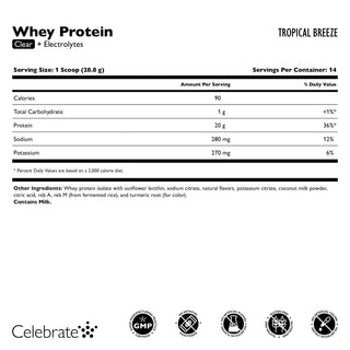 Celebrate Whey Protéine Clair + Électrolytes 